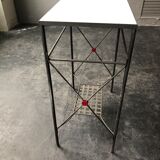 Console en fer avec plateau en marbre, années 1980
