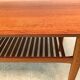 Scandinavian teak coffee table with slatted shelf, Denmark 1960s