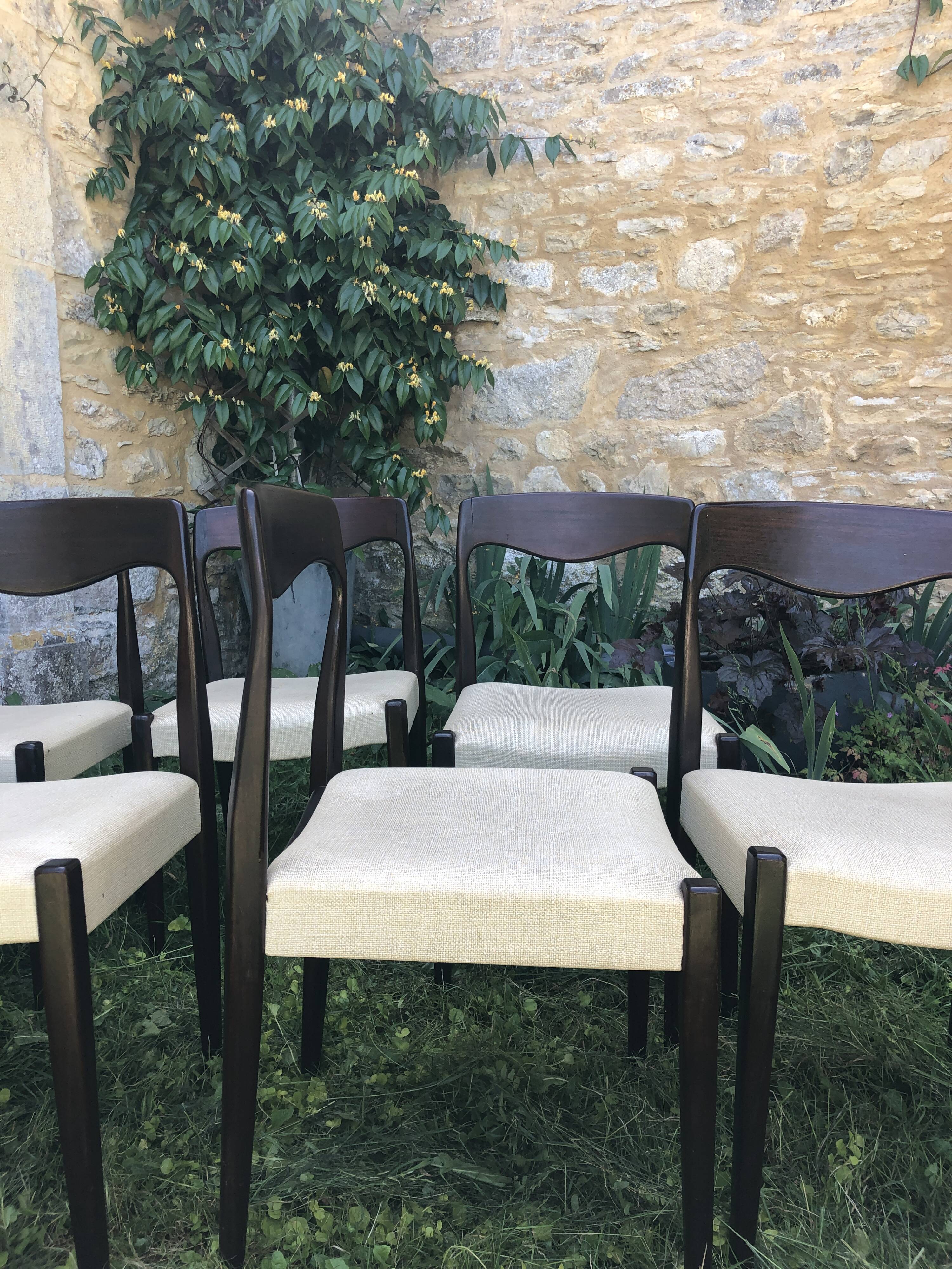 Six Scandinavian chairs by Niels Otto Møller.