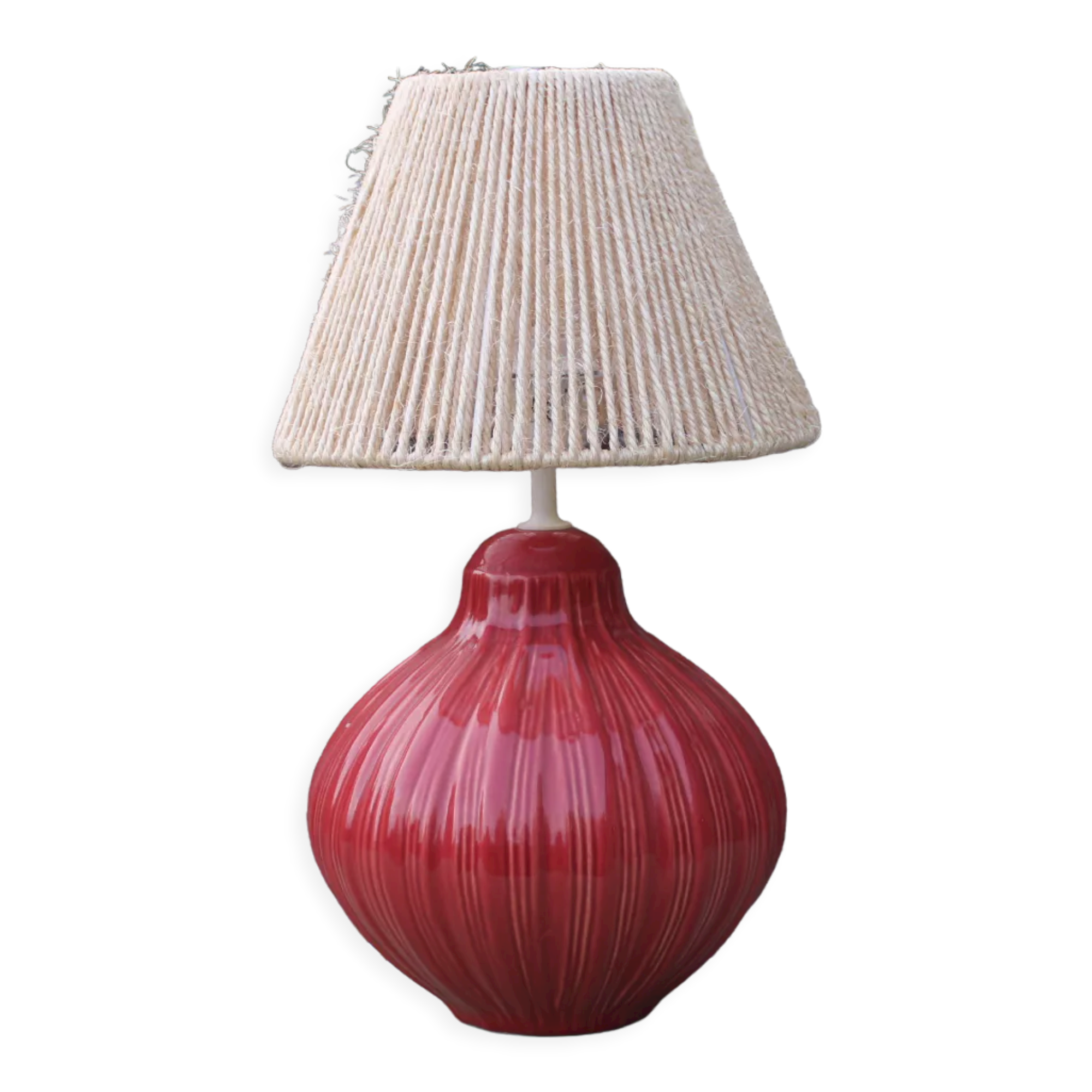 Bedside lamp and rope lampshade