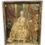Tableau huile sur toile courtisane