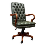 Classic English Chesterfield Desk Chair Green
