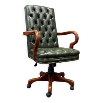 Classic English Chesterfield Desk Chair Green