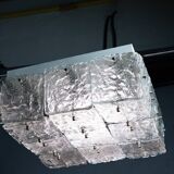 Large Vintage J.T. Kalmar Glass Flush Mount - 1960s Austrian Ceiling Light