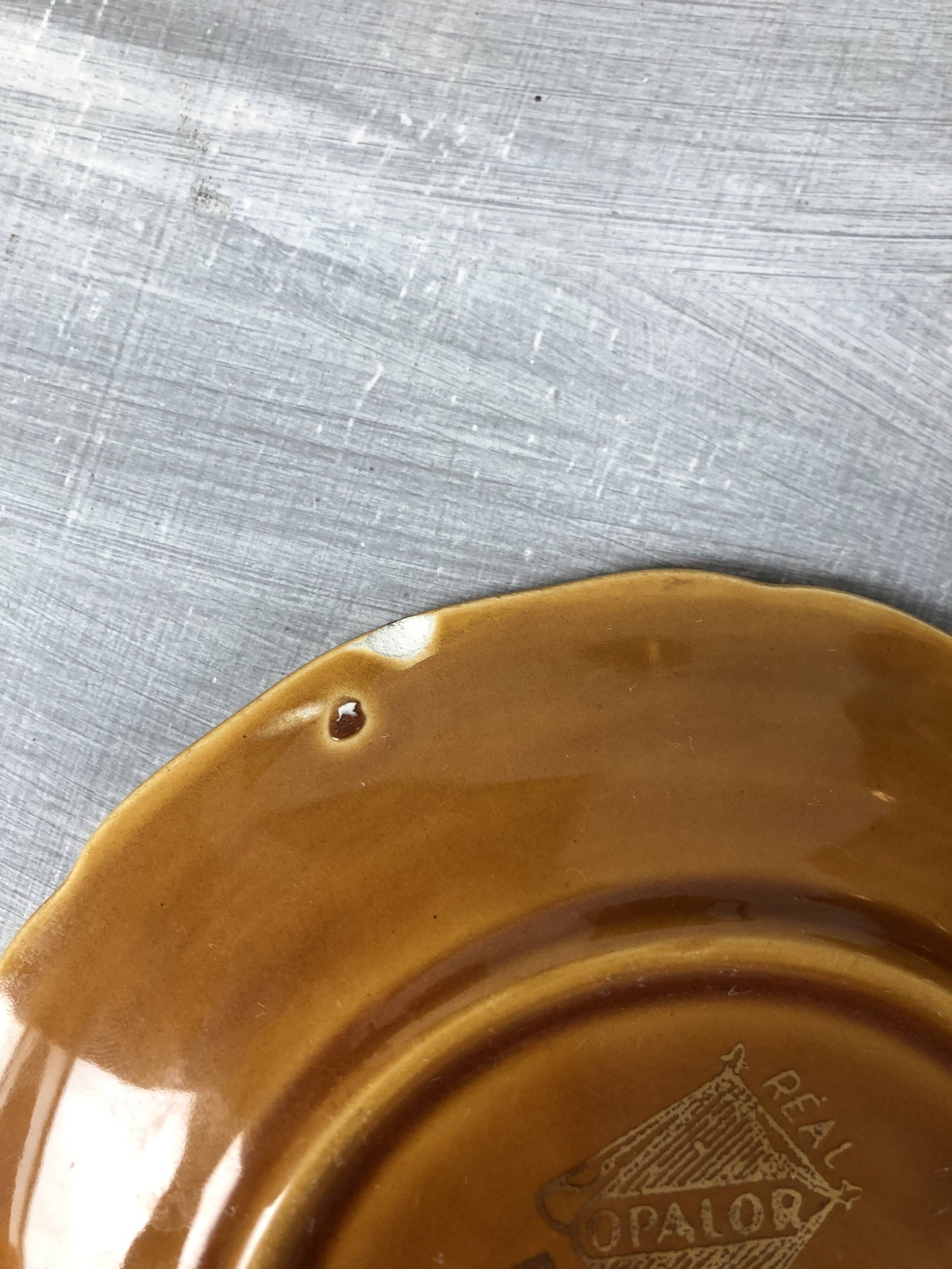 Vintage set of 4 cups and saucers with defects Lunéville Louis XV Honey