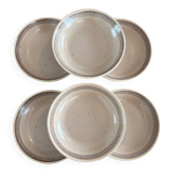 Lot de 6 Assiettes Creuses en Grès Signées Sarreguemines - Style Vintage Ru