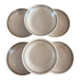 Set of 6 Stoneware Deep Plates Signed Sarreguemines - Vintage Style Ru