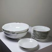 Dessert service Limoges L&Cie Lafarge 12 pieces white porcelain years