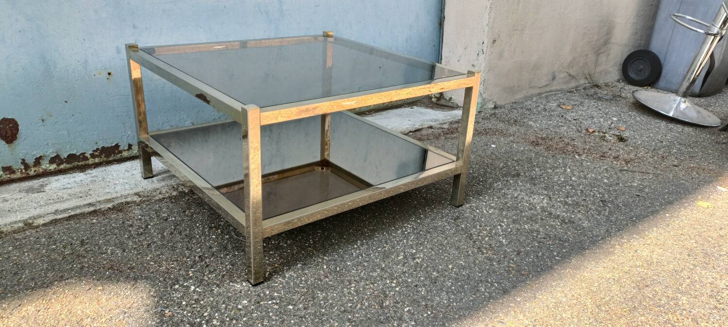 Vintage chrome coffee table