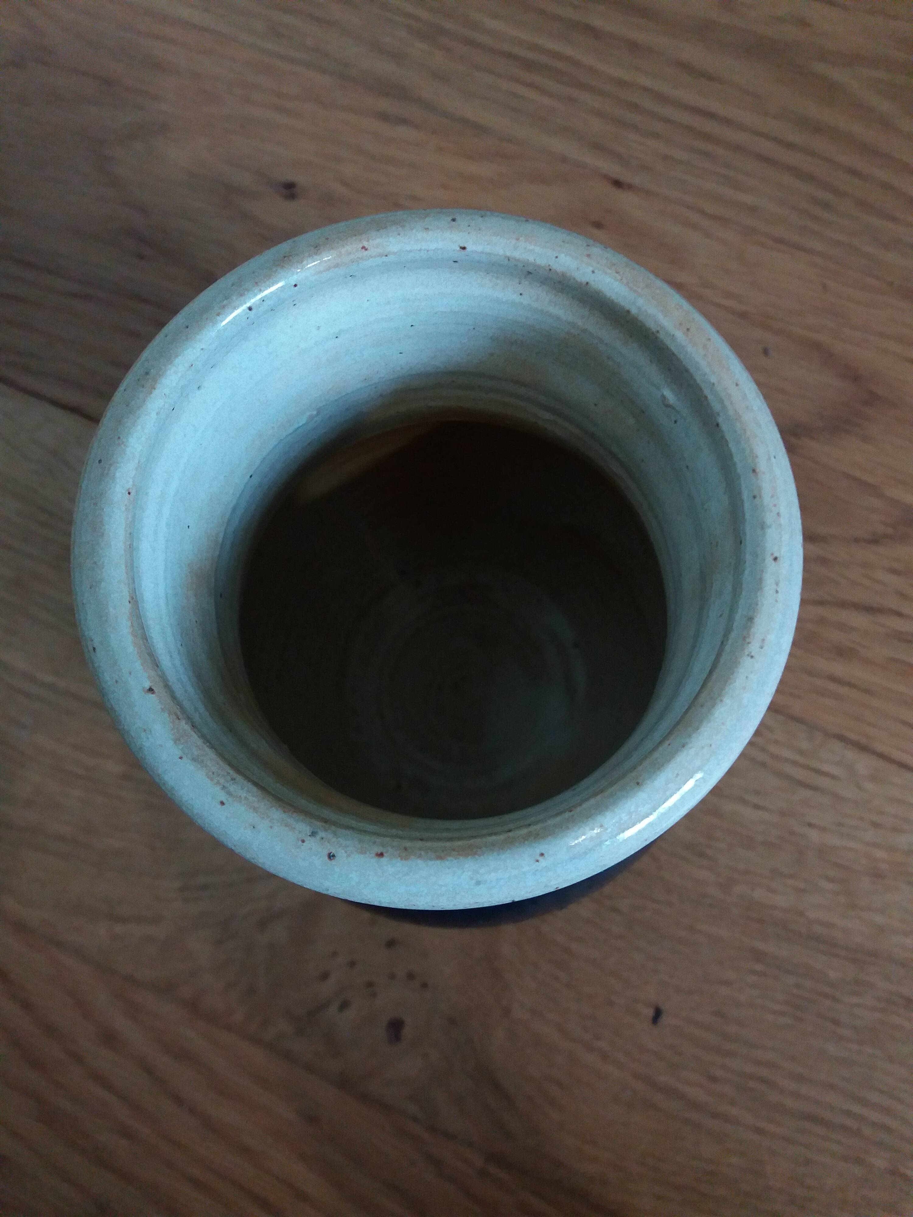 Handcrafted stoneware vase signed Eric Pepin