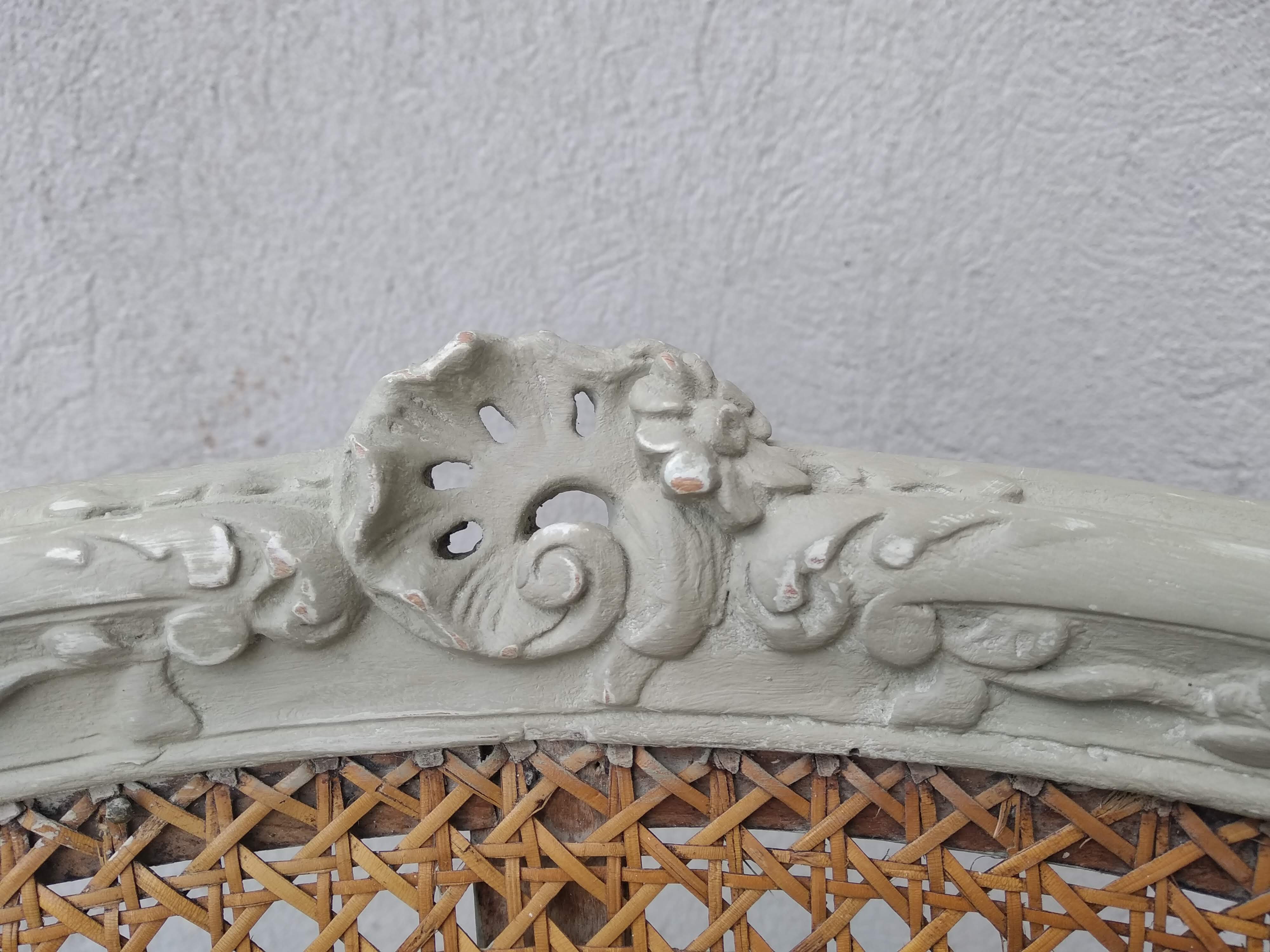 Salon Louis XV with double patinated cannage