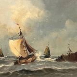 Old painting "Seascape".