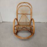Bamboo wicker rocking chair