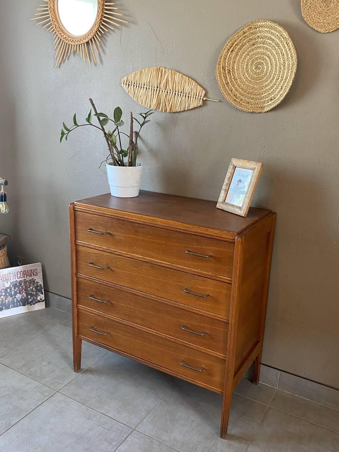 Commode vintage en chêne des années 60