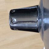 Pair of suspensions industrial lamp workshop lampshade in black enamelled metal