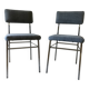 Pair of chrome and fabric chairs