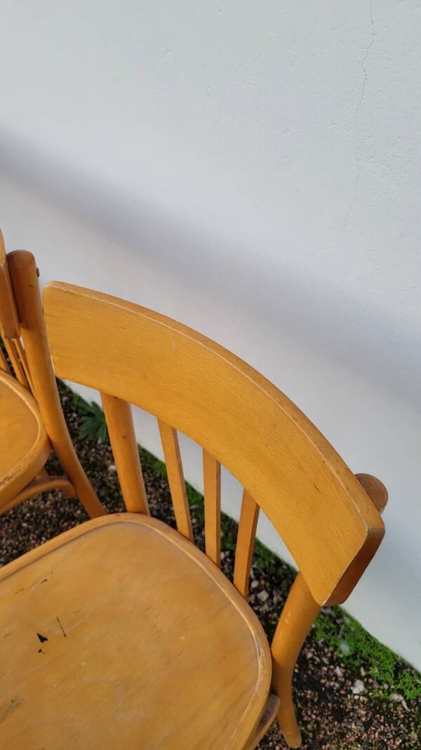 Série de 4 chaises de bistrot restaurant vintage -1950s