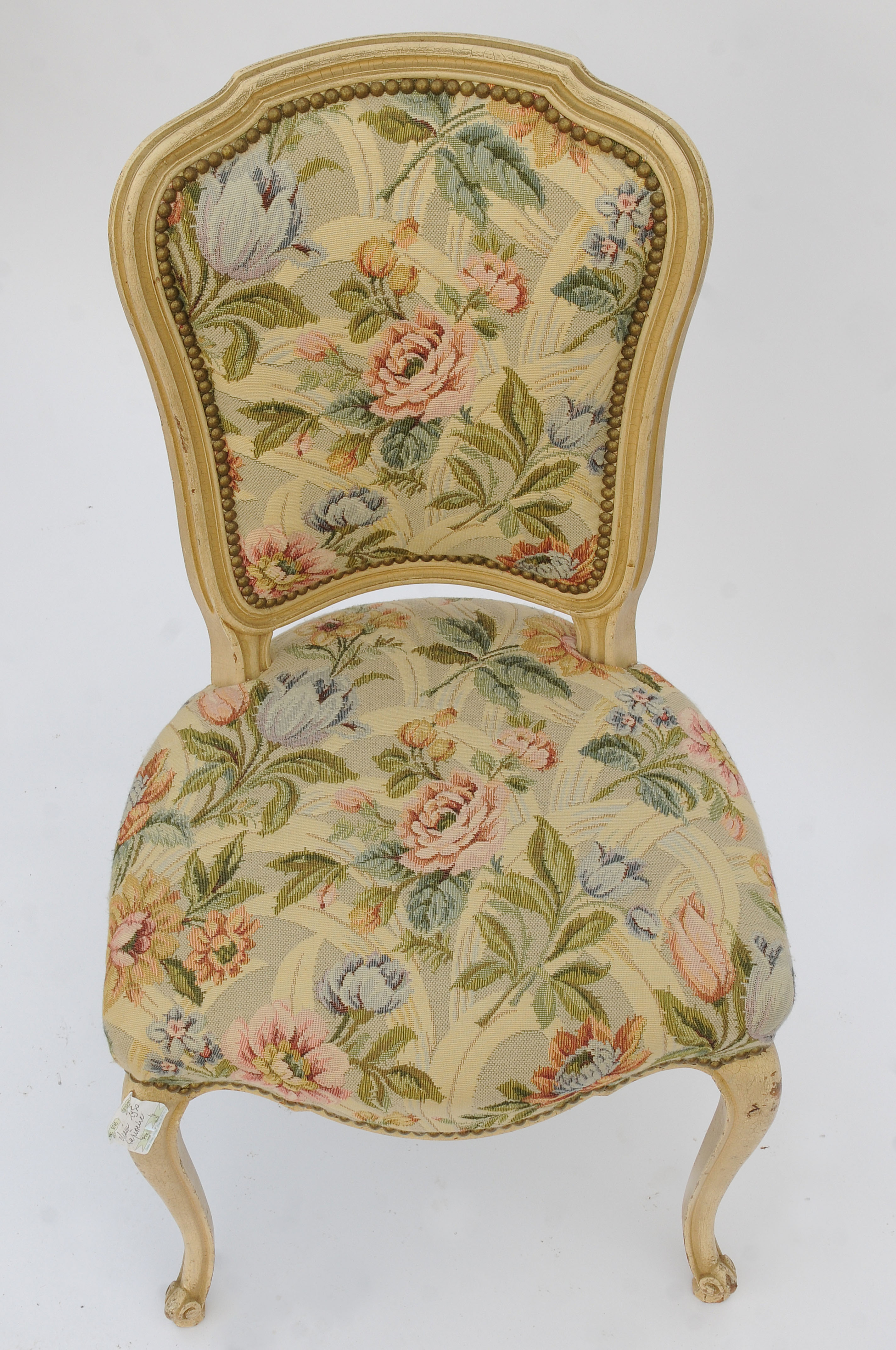Louis XV-style flower tapestry chair