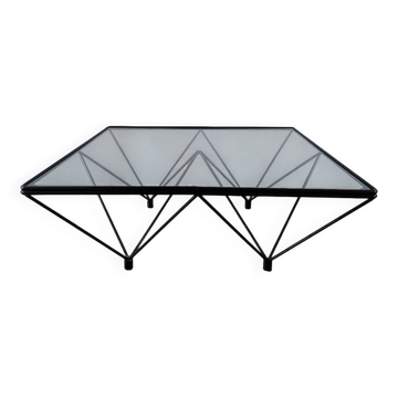 Table basse en verre et structure métal
