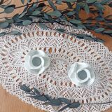 Lot de 2 bougeoirs fleurs en céramique