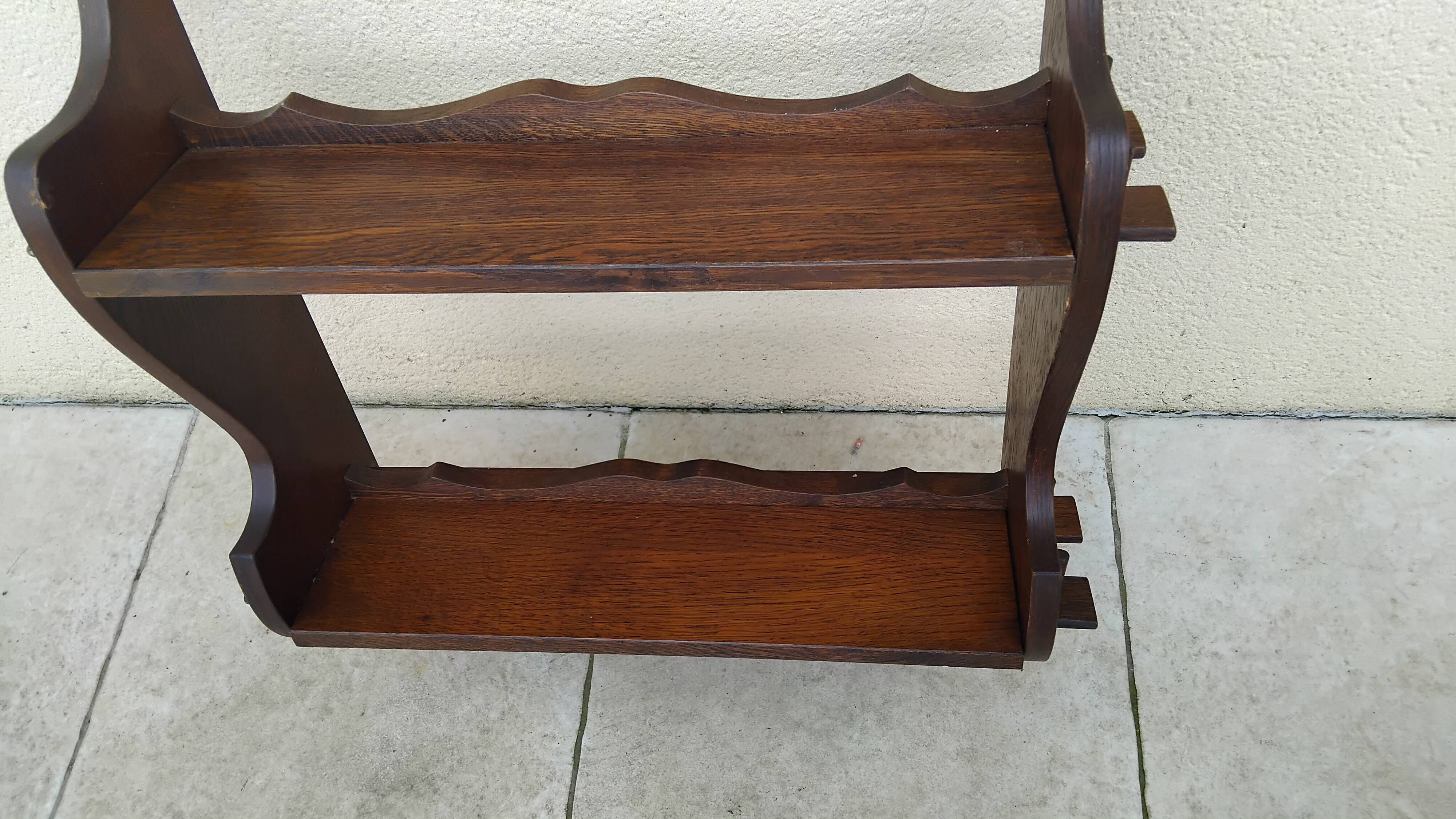Antique vintage wooden wall shelf