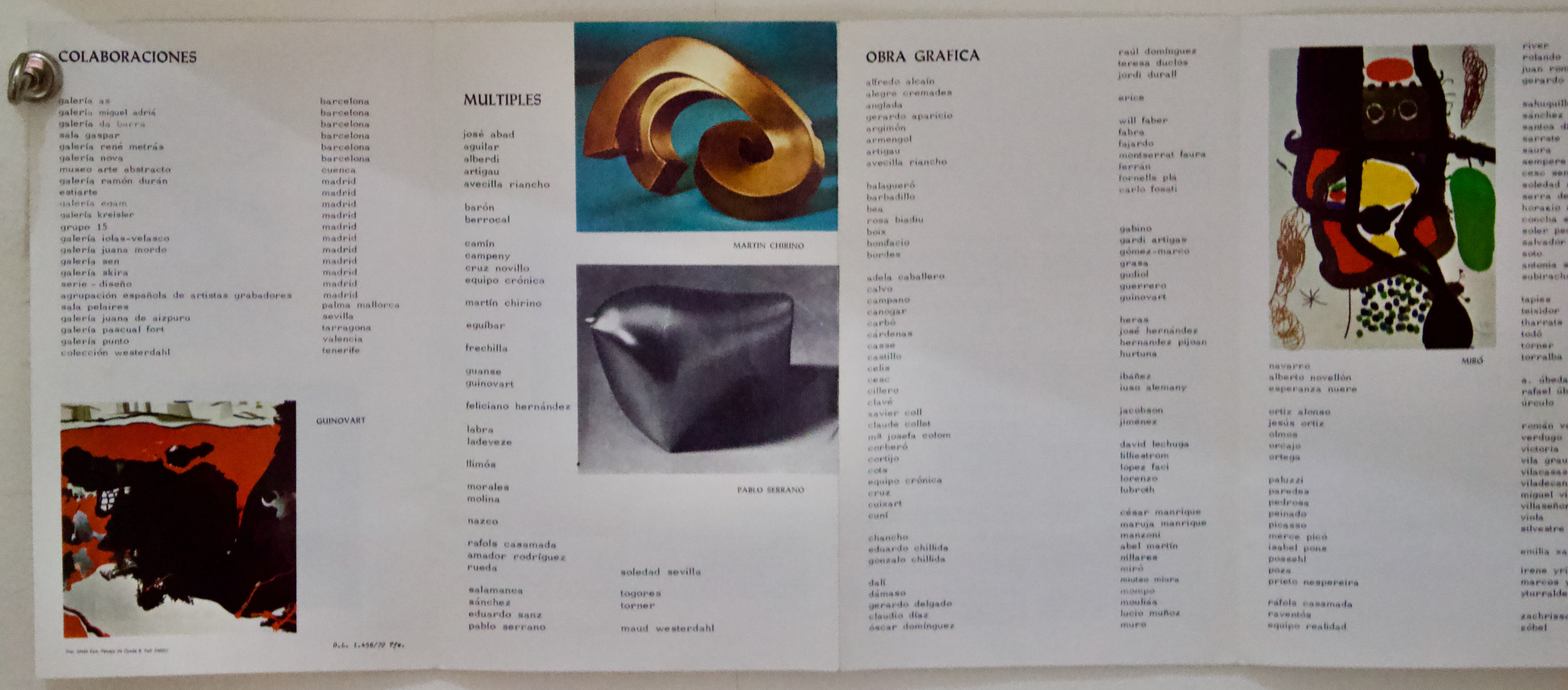 Poster of the Exhibition of Multiple and Contemporary Graphic Arts of Santa-Cruz de Tenerife in 1972