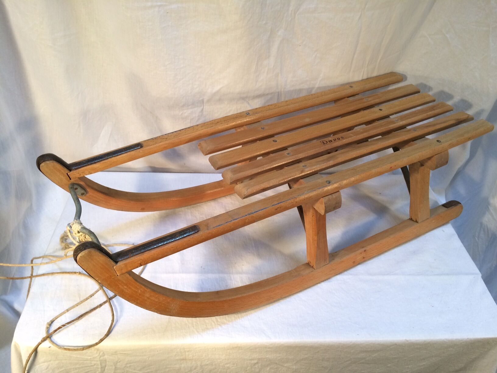 Davos vintage sled in solid beech - 60s/70s