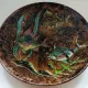 Relief barbotine dish "LA BISBAL SALAMO" with fish.