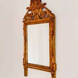 Louis XVI style giltwood pediment mirror