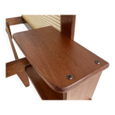SNA Roset, mahogany and cane bed, France 1960