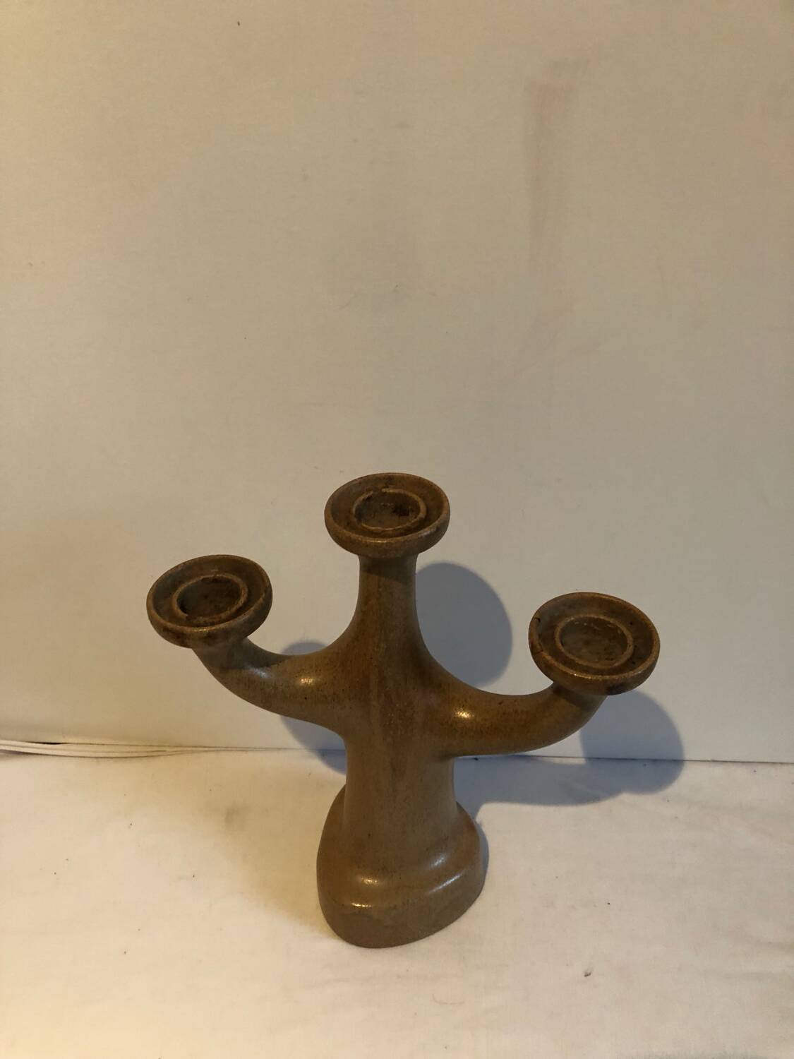 Three-armed stoneware candlestick 70