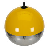 Yellow and chrome space age pendant lamp