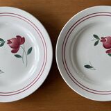 7 antique dessert plates in Gien earthenware
