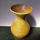 Vase ancien grès marron beige décor ciselé col corolle déco vintage