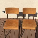 Pair of Scandinavian schoolboy chairs