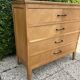 Commode vintage 4 tiroirs chêne clair 1960