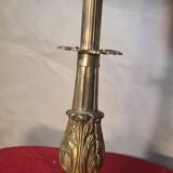 Antique art nouveau lamp with bronze base, 53x32 cm,