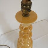 Large baluster-shaped lamp base in yellow and beige ceramic from the 1960s.