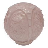 Globe lustre art déco rose