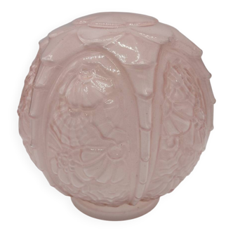 Pink art deco chandelier globe