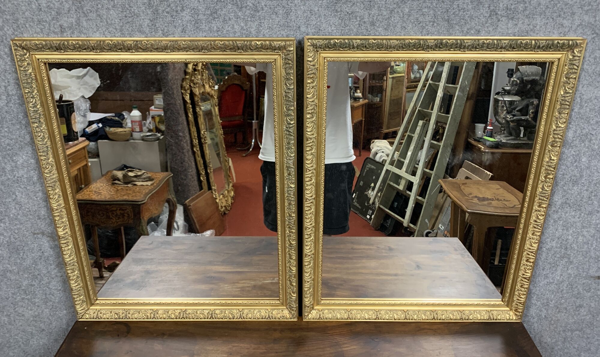 Paire de miroirs époque Napoléon III en bois doré vers 1880