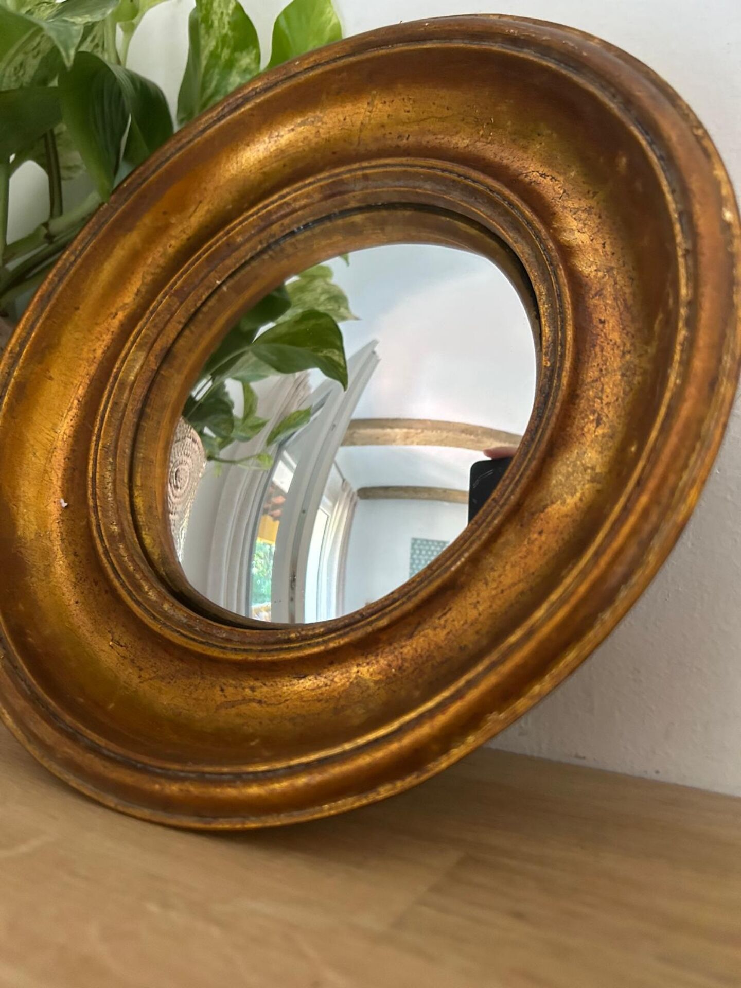 Miroir rond convexe doré miroir de sorcière