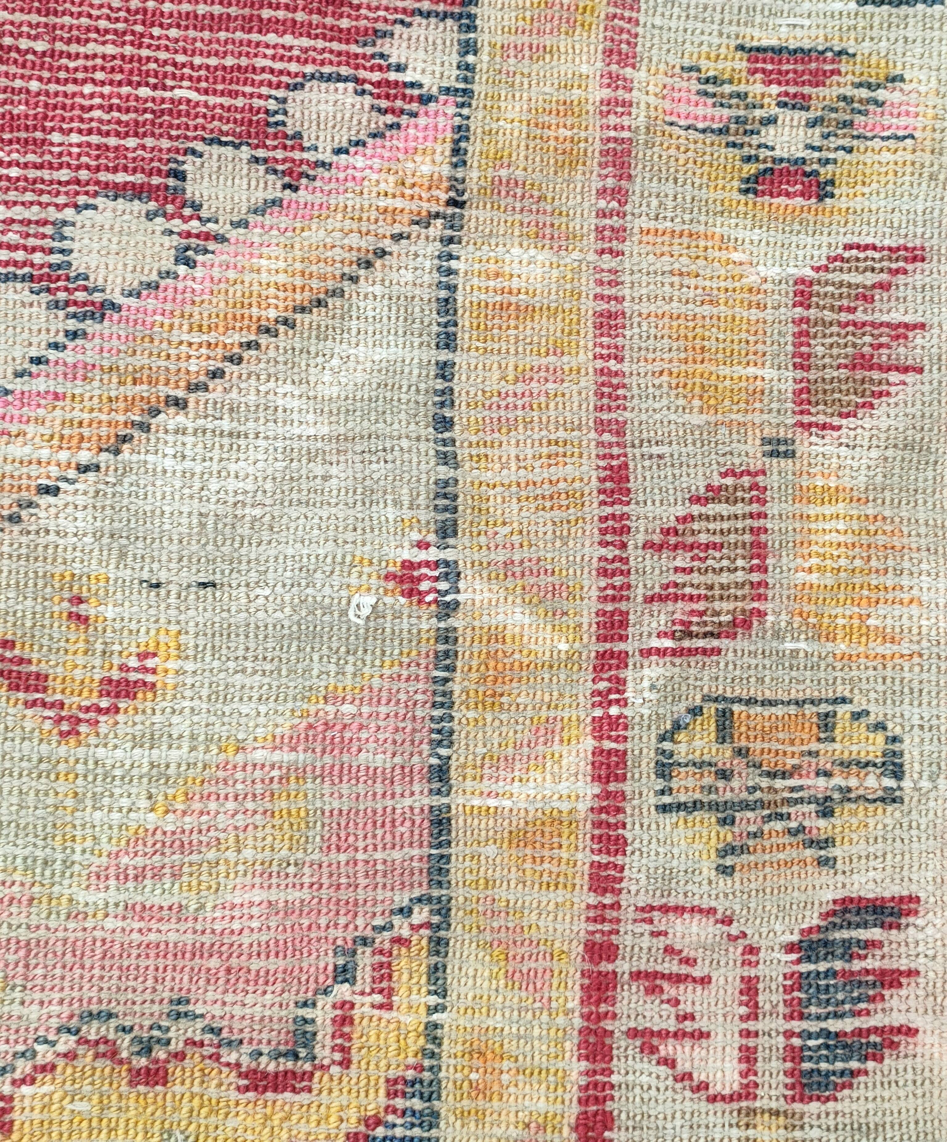 Tapis patiné orient laine fait mai 166 cm x 95 cm