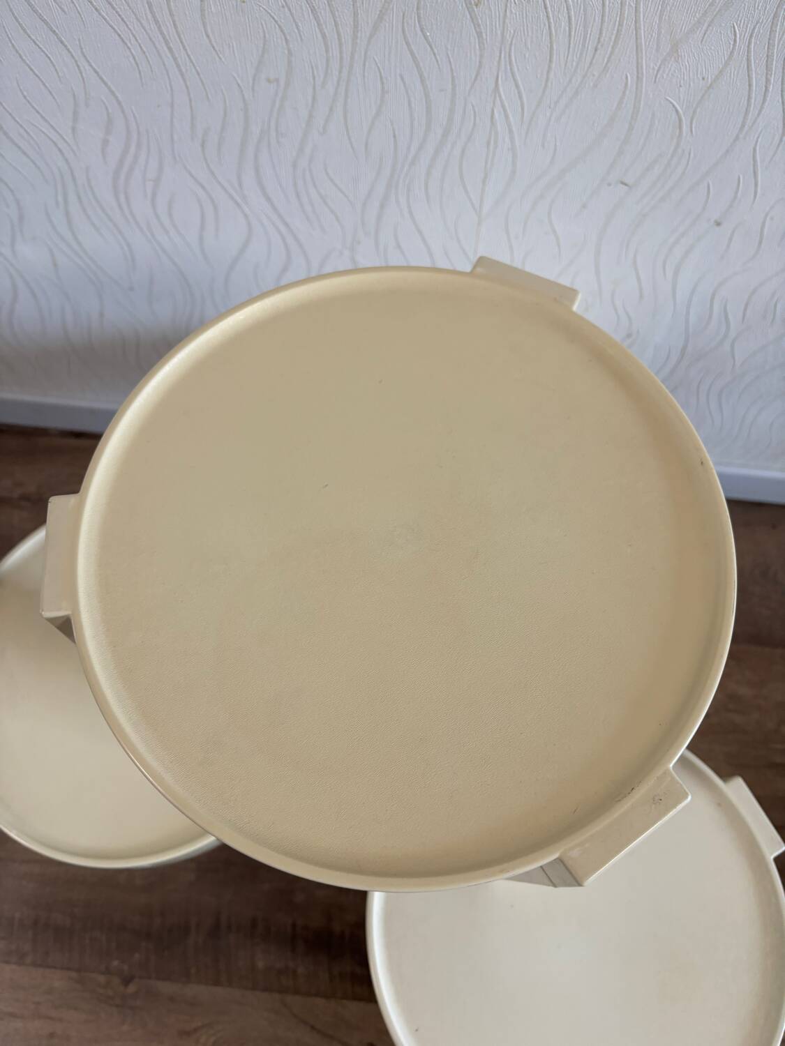 4 flair nesting tables for prisunic space age 70s white plastic