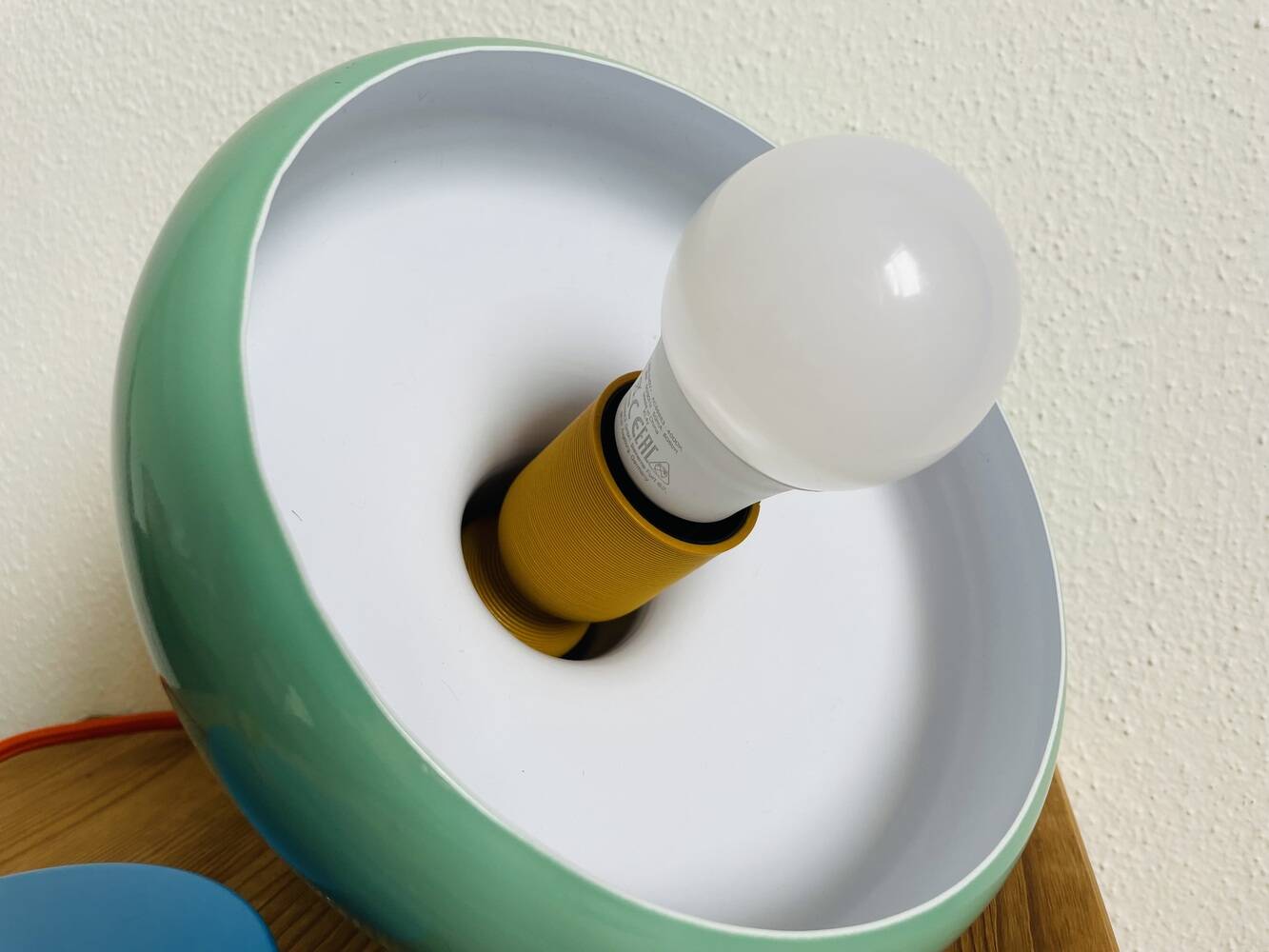 Green metal pendant light