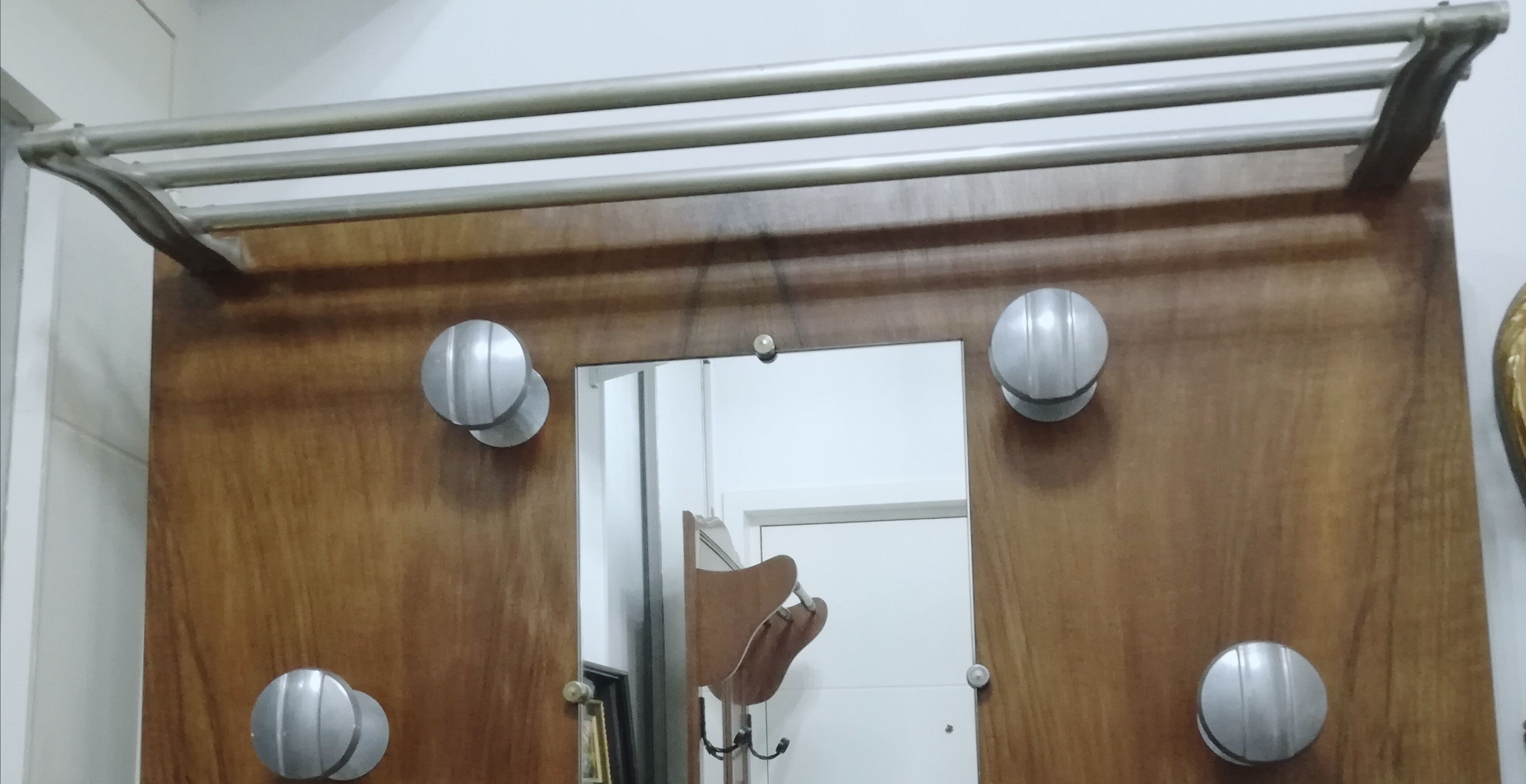 Cloakroom walnut coat rack