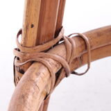 Vintage Rattan Swivel Bar Stool Set, 1950s