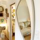 Space Age XXL lacquered wood mirror, France 1970s