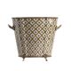 Cache pot haut Fleur géométrique Porcelaine et Bronze