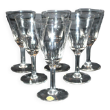 Meisenthal, series of 6 carved glasses